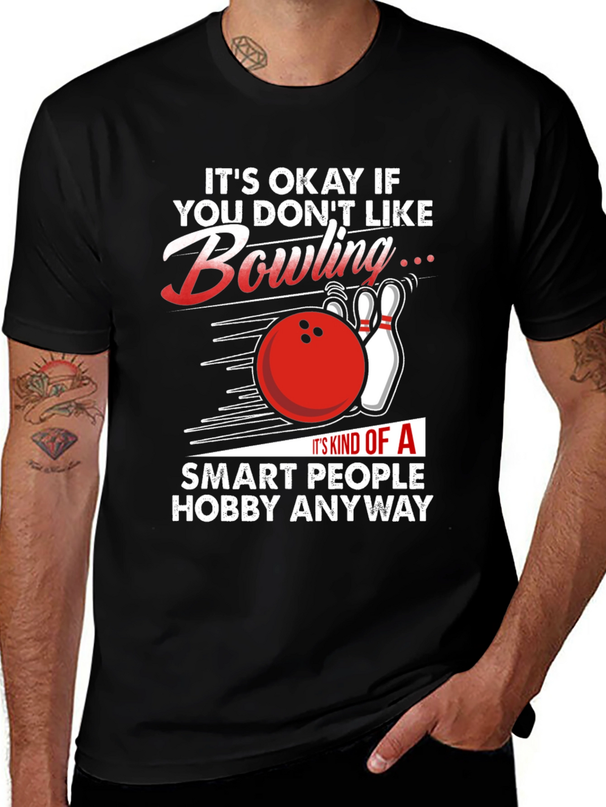 Funny Bowling T-Shirt: Smart People Hobby Tee