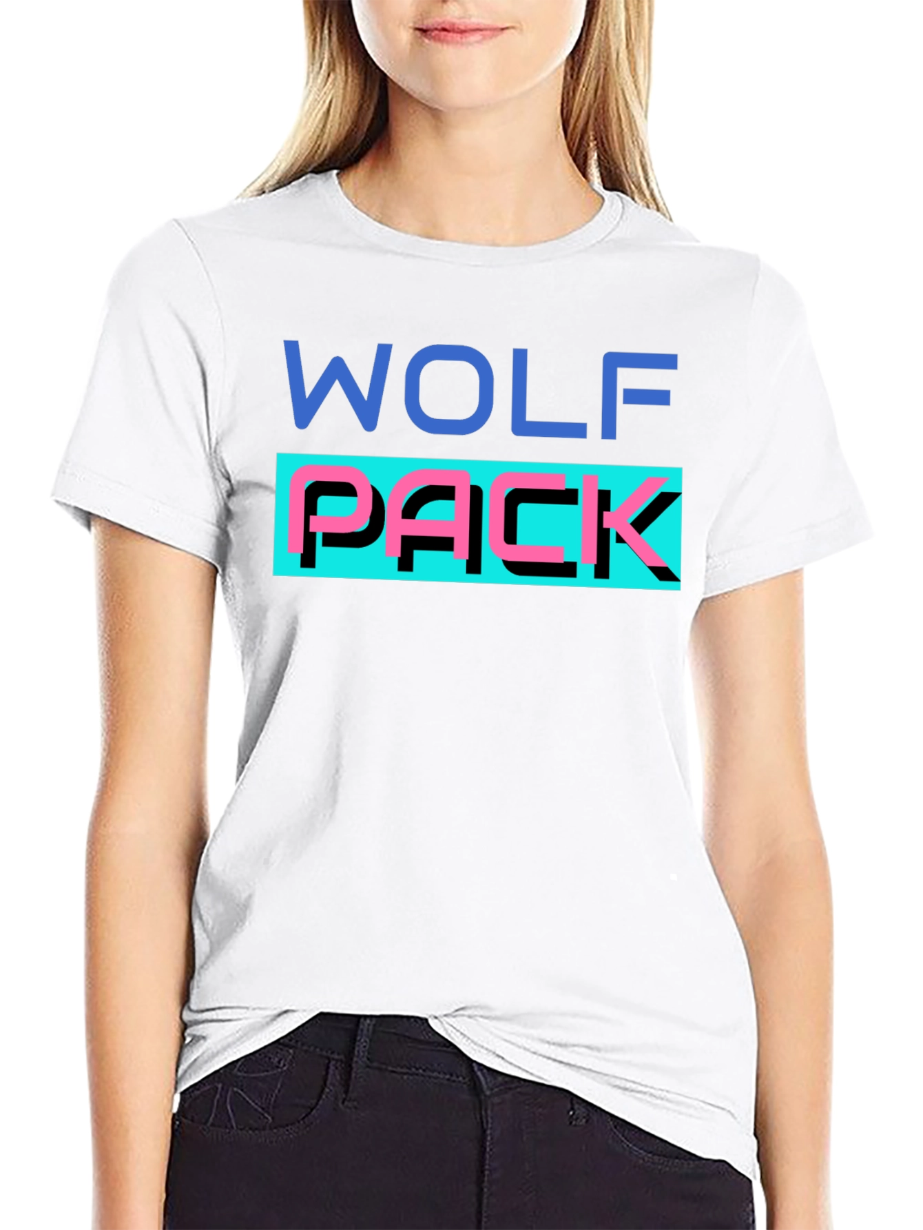 Wolf Pack Graphic T-Shirt - Black Crew Neck Tee