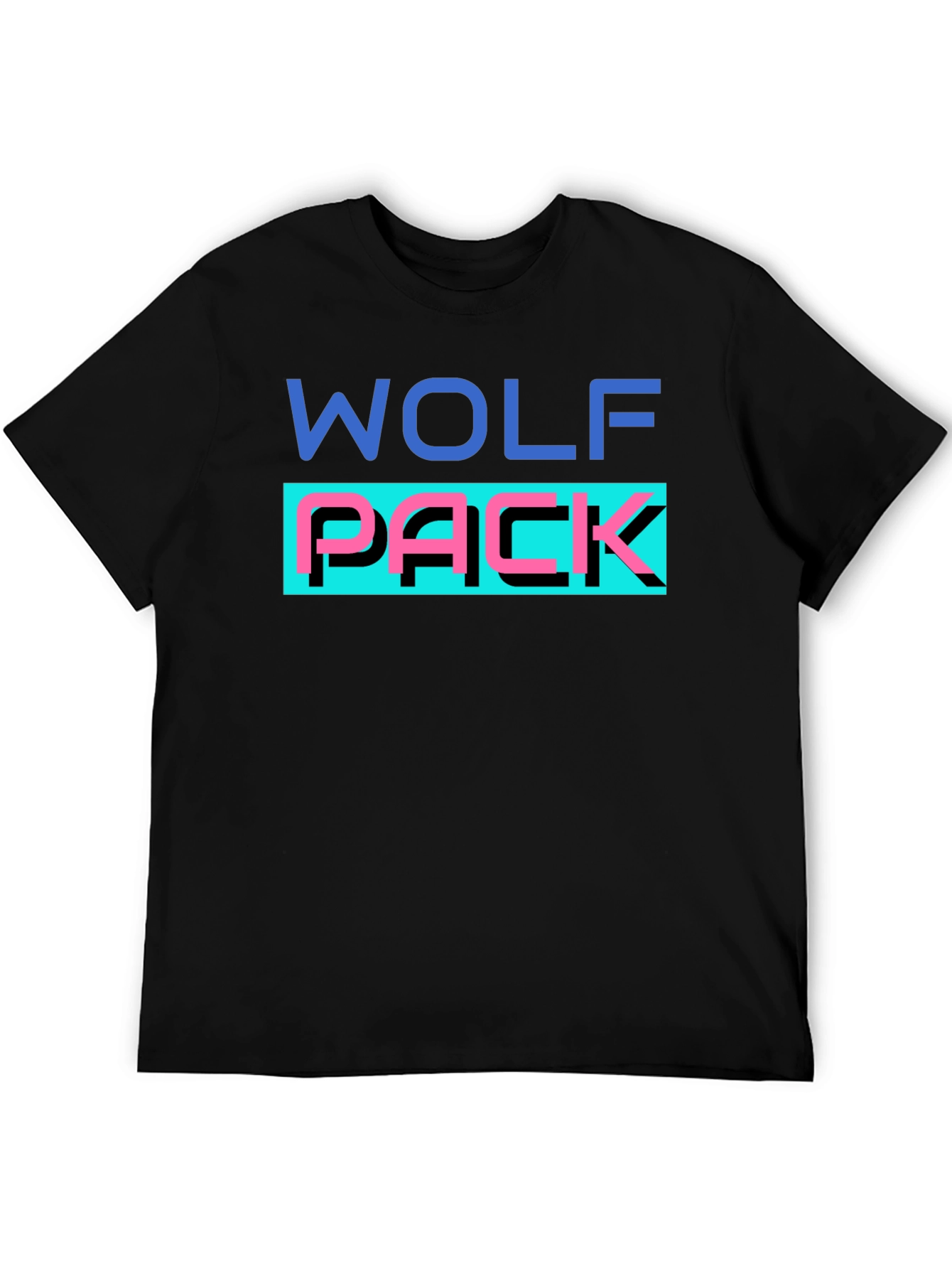 Wolf Pack Graphic T-Shirt - Black Crew Neck Tee