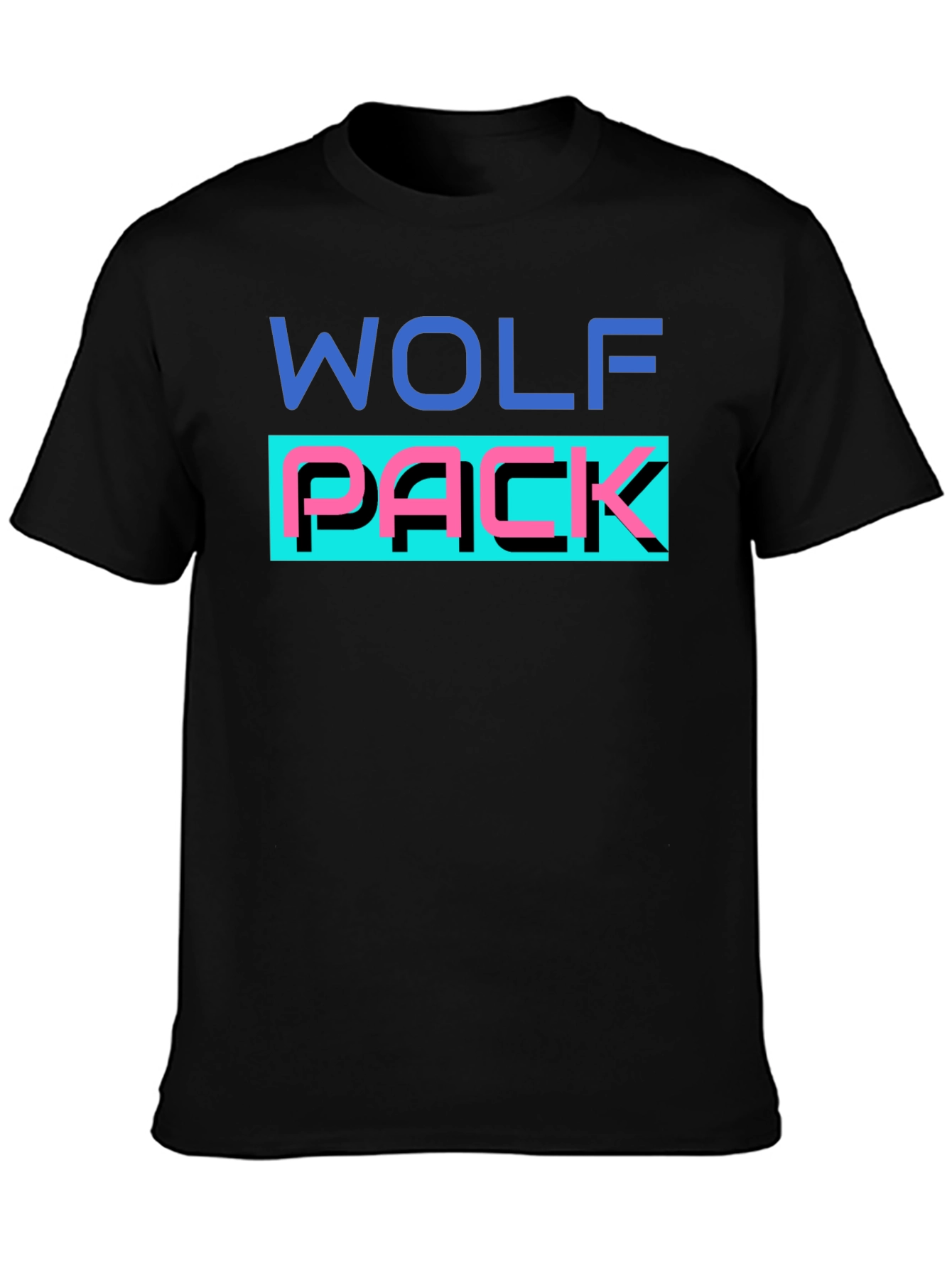 Wolf Pack Graphic T-Shirt - Black Crew Neck Tee