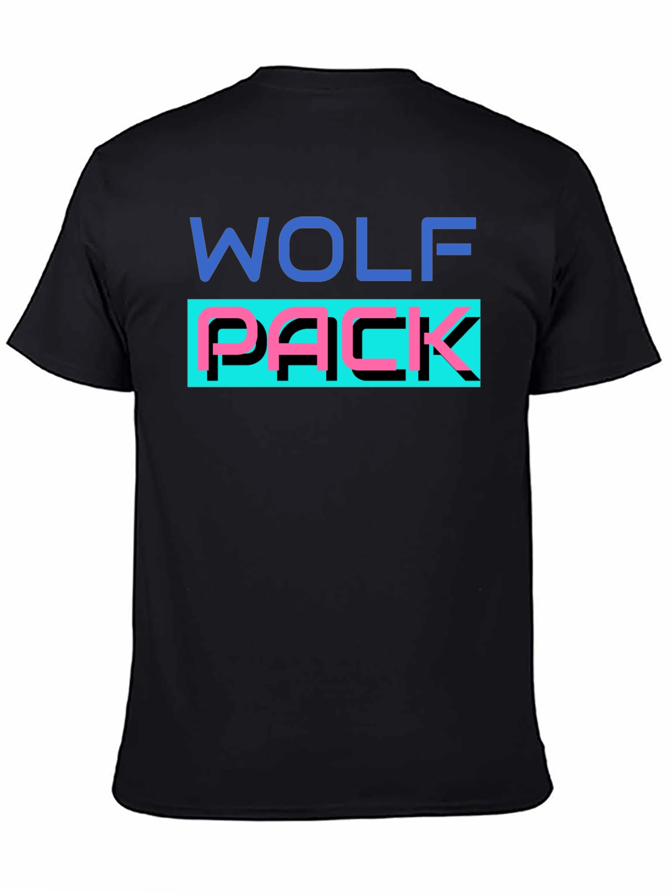 Wolf Pack Graphic T-Shirt - Black Crew Neck Tee