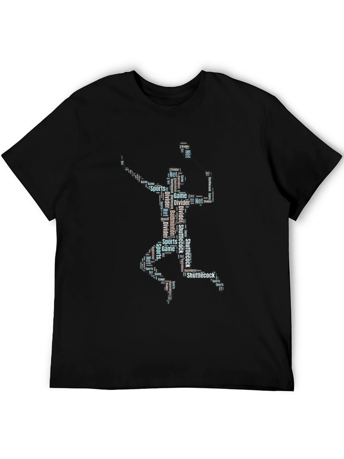 Badminton Word Art Graphic T-Shirt