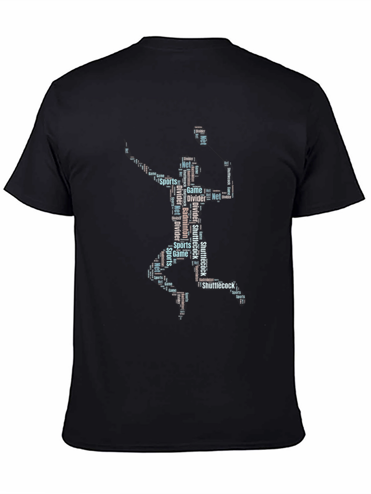 Badminton Word Art Graphic T-Shirt
