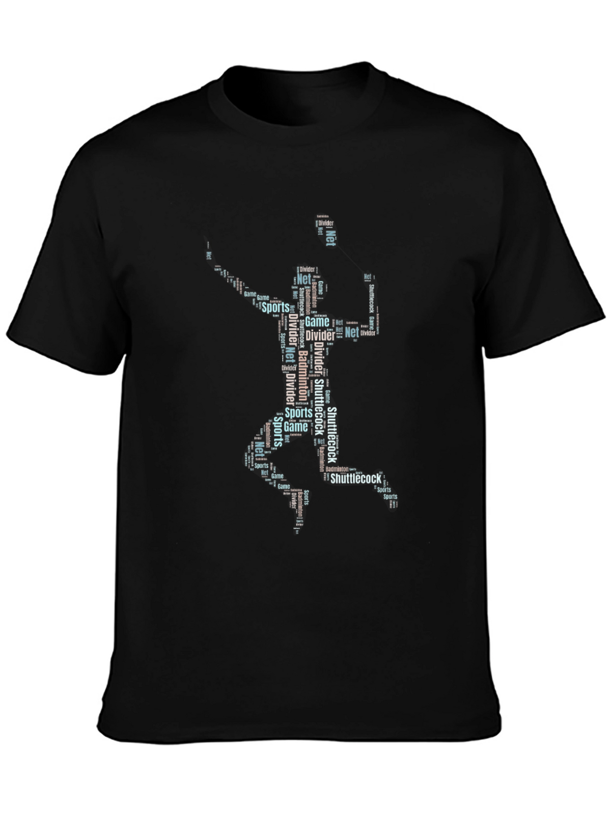 Badminton Word Art Graphic T-Shirt