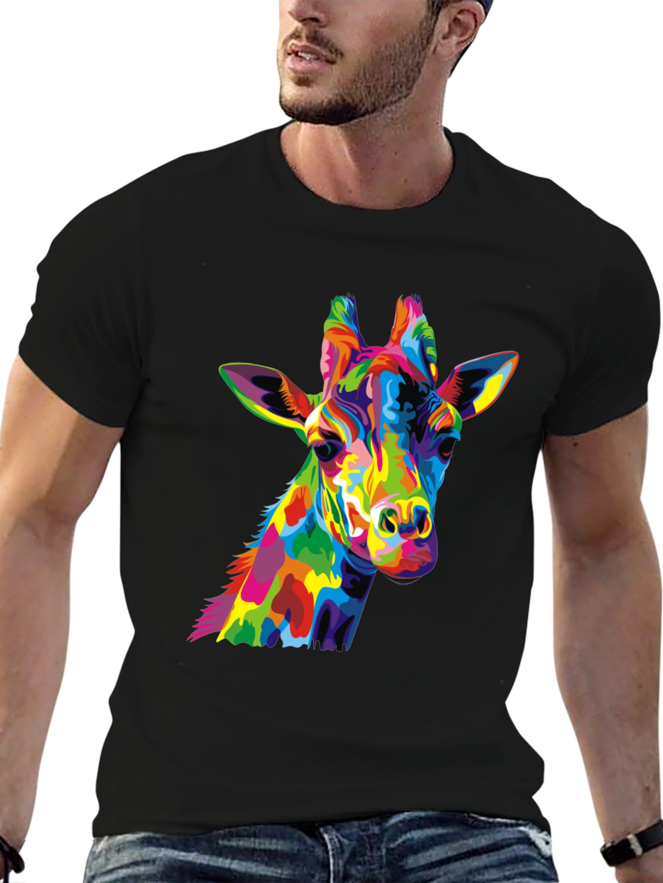 Colorful Giraffe Graphic Tee