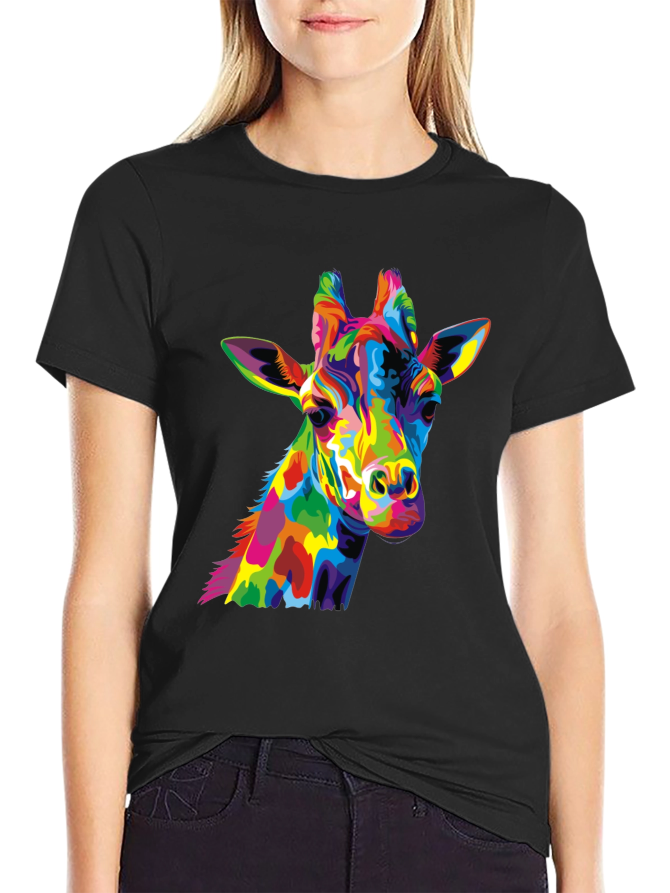 Colorful Giraffe Graphic Tee