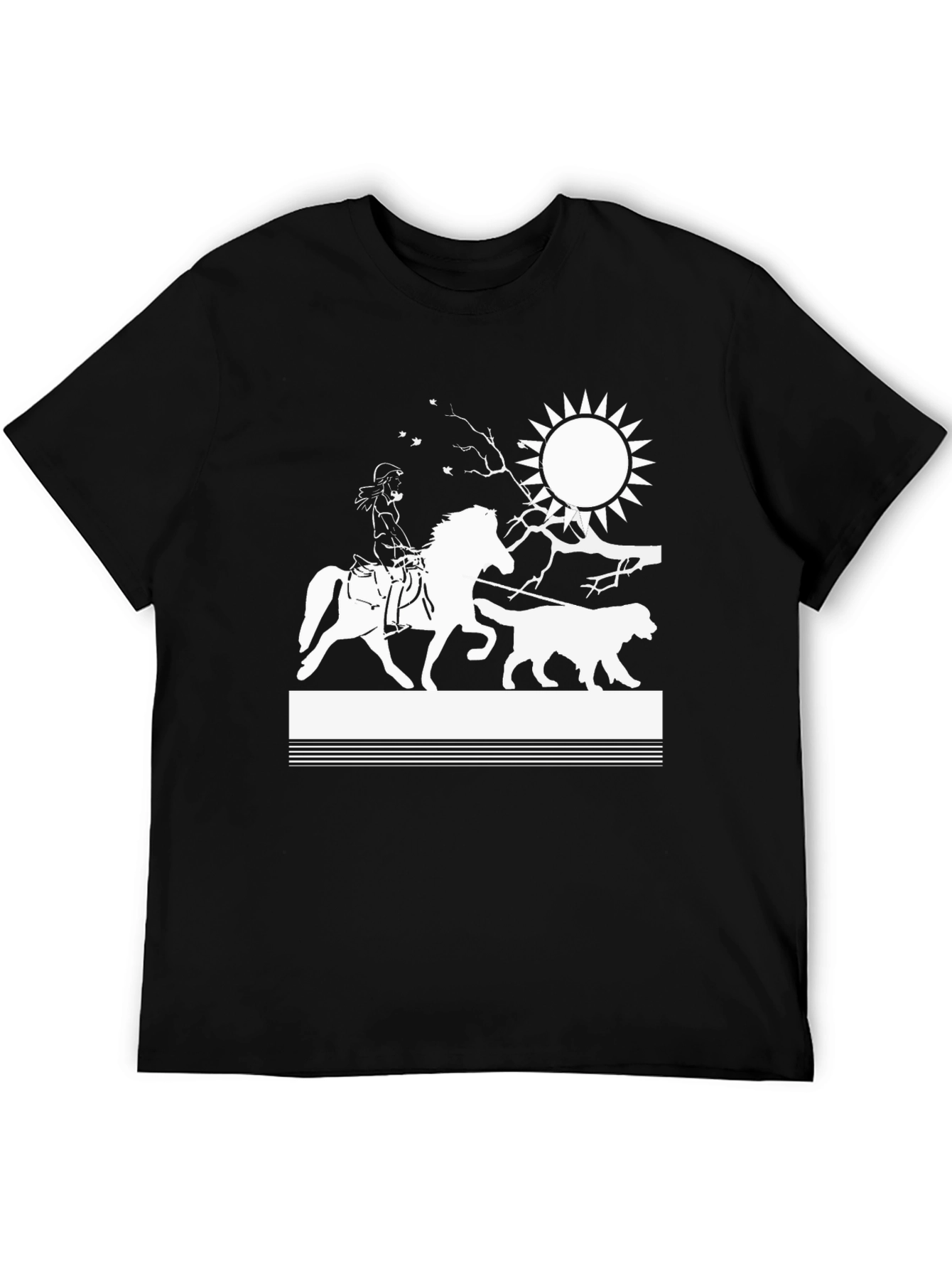 Cowgirl Horse & Dog Graphic Tee - Black