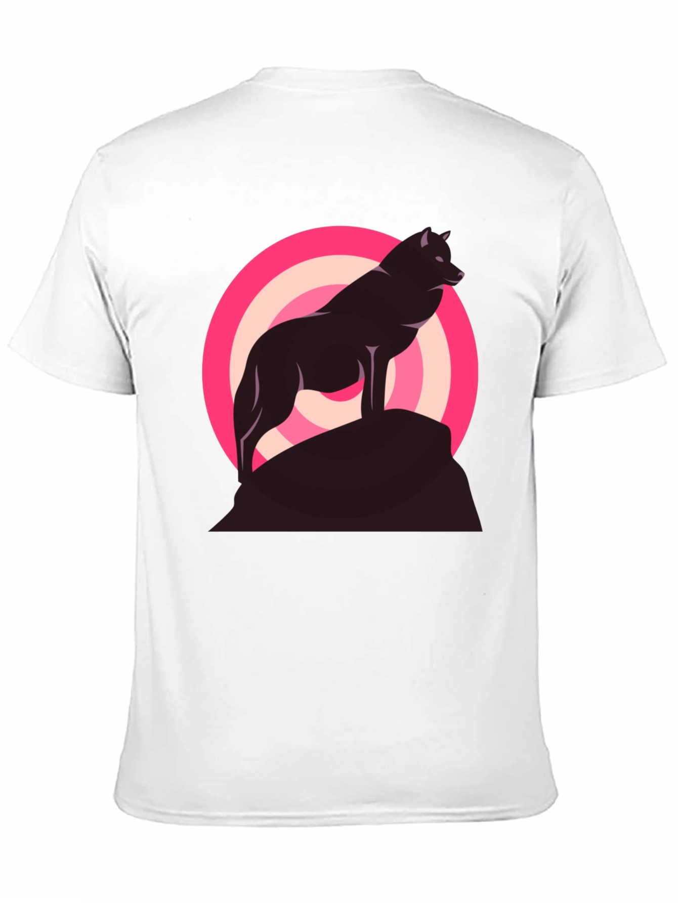 Wolf Silhouette Graphic Tee - Stylish Mens Black T-Shirt