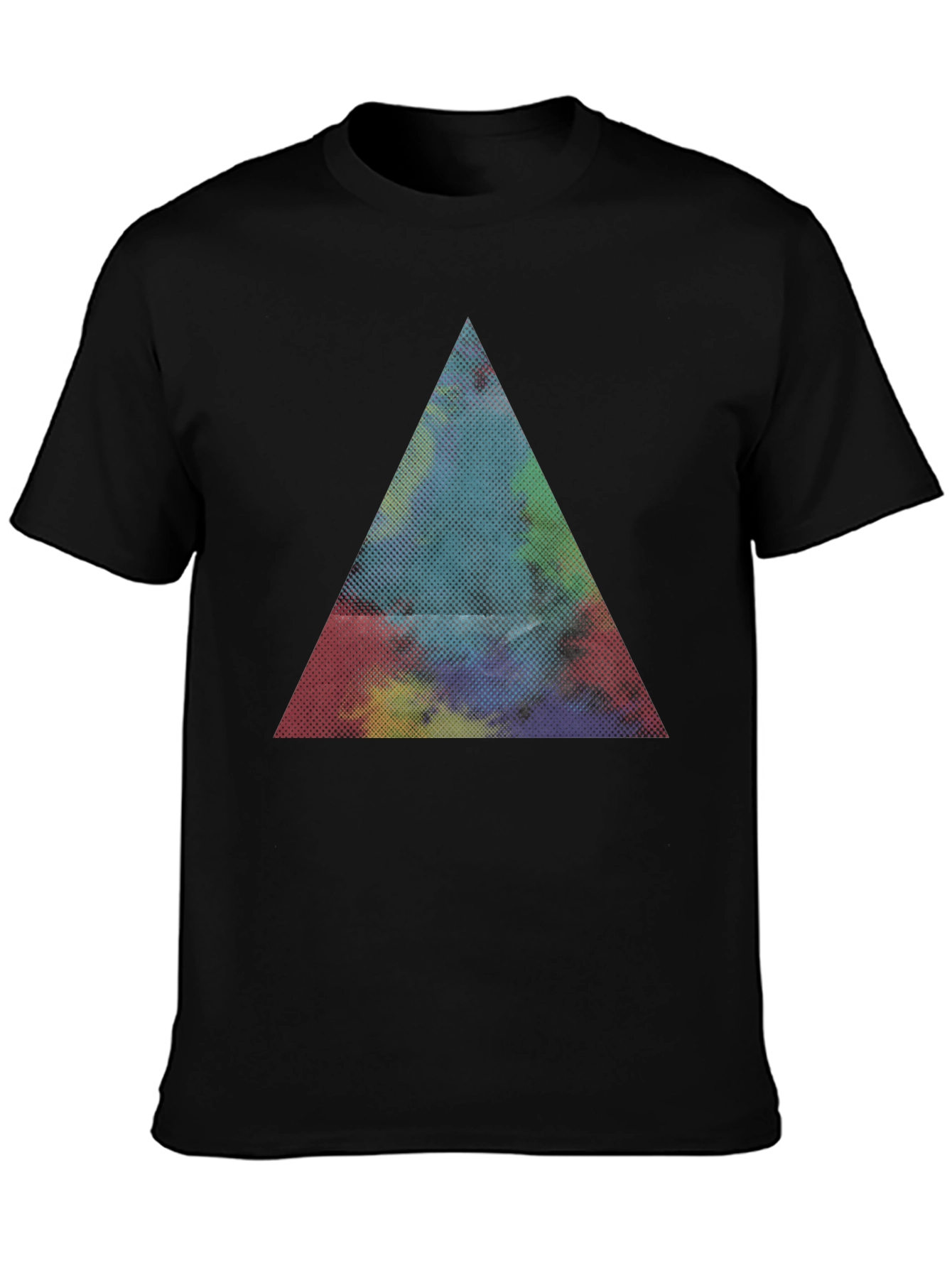 Abstract Triangle Graphic Black T-Shirt