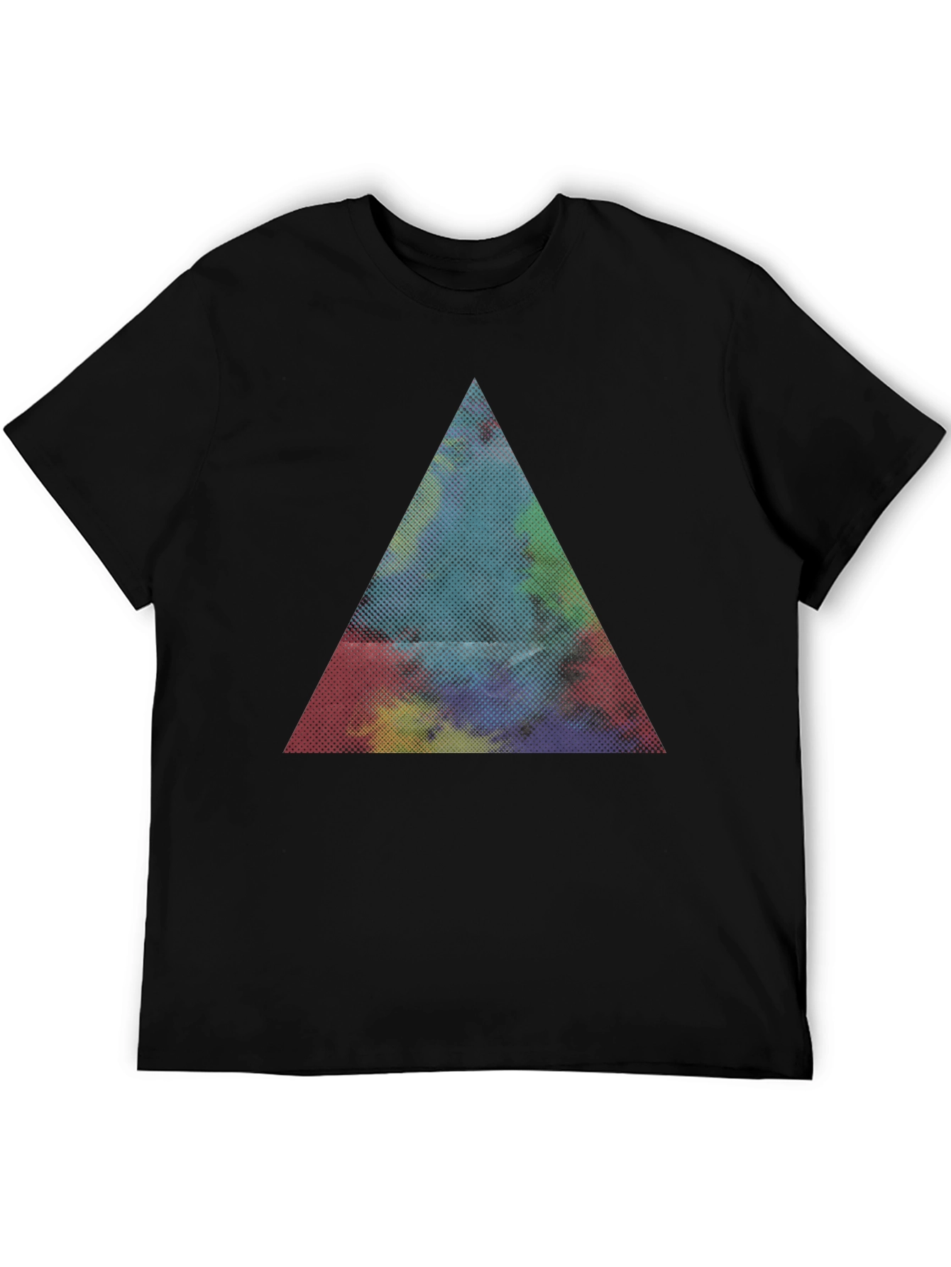 Abstract Triangle Graphic Black T-Shirt