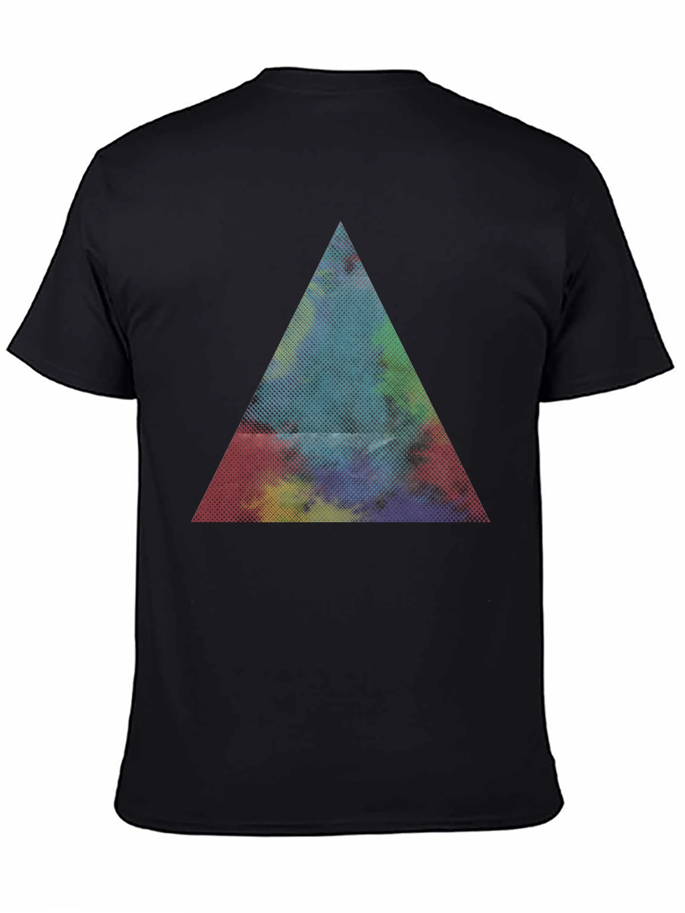 Abstract Triangle Graphic Black T-Shirt