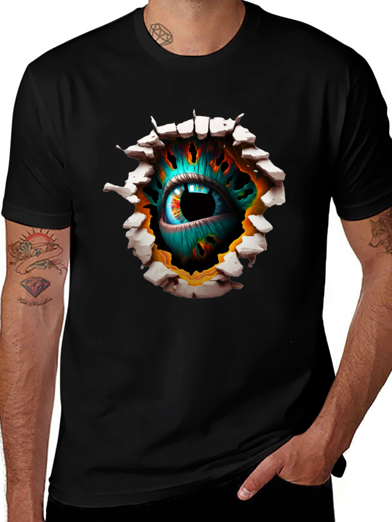 Surreal Eye Graphic Black T-Shirt