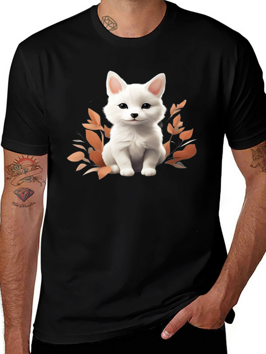 Cute White Fox Graphic Tee - Stylish Unisex Shirt