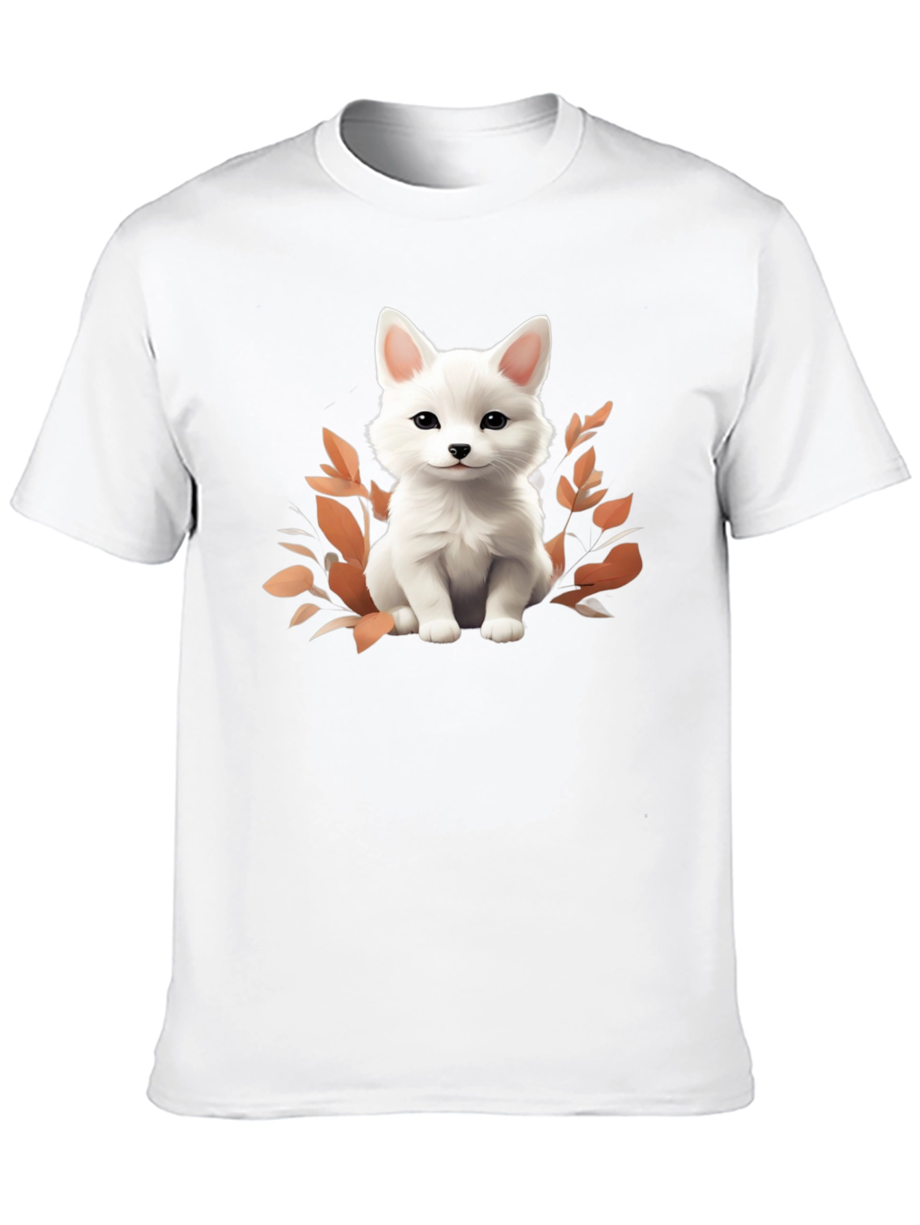 Cute White Fox Graphic Tee - Stylish Unisex Shirt
