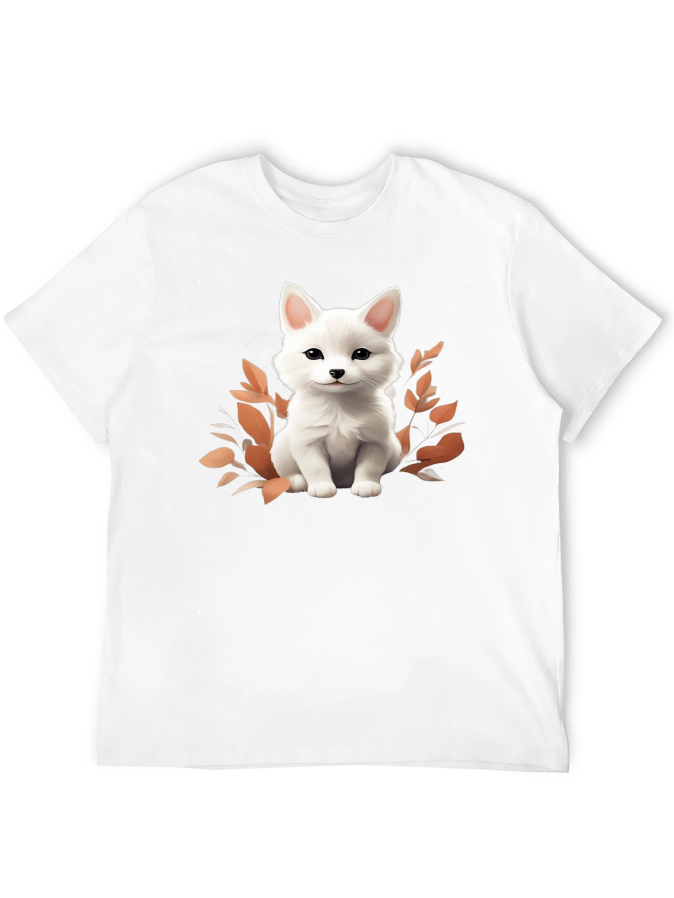 Cute White Fox Graphic Tee - Stylish Unisex Shirt