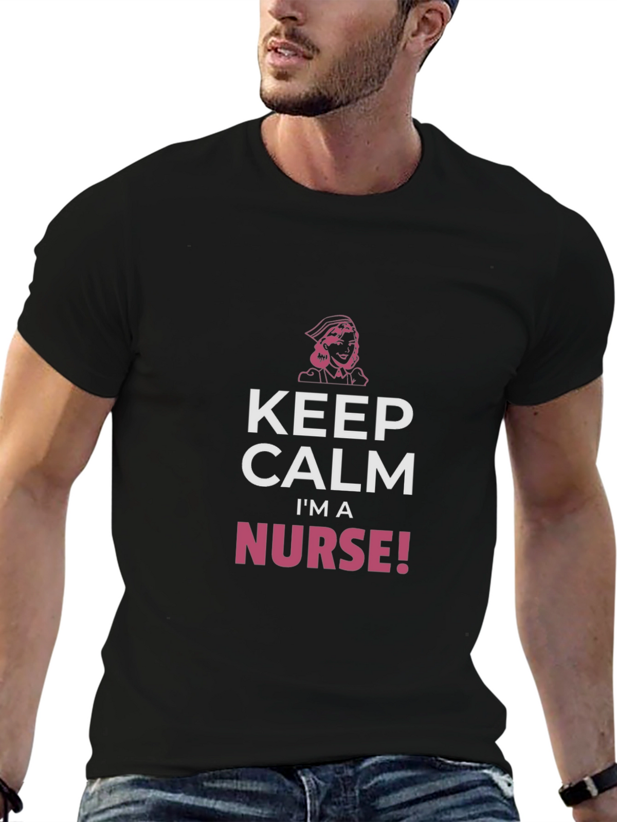 Keep Calm Im A Nurse! Black T-Shirt
