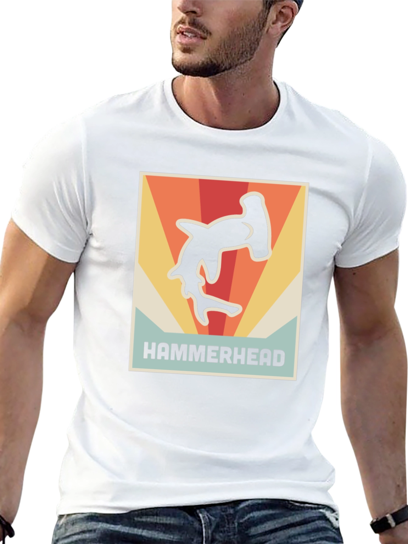 Retro Hammerhead Shark Graphic T-Shirt