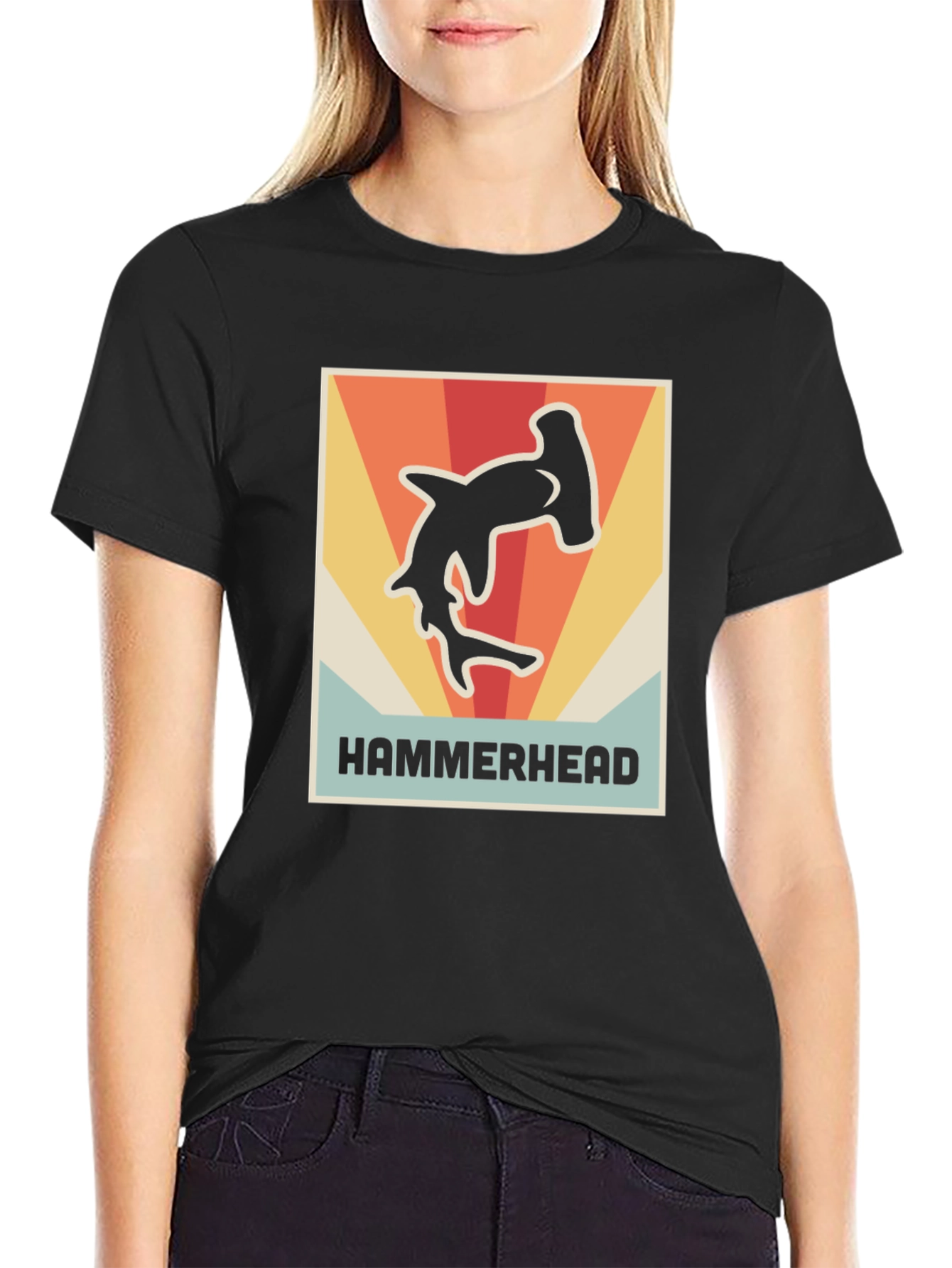 Retro Hammerhead Shark Graphic T-Shirt