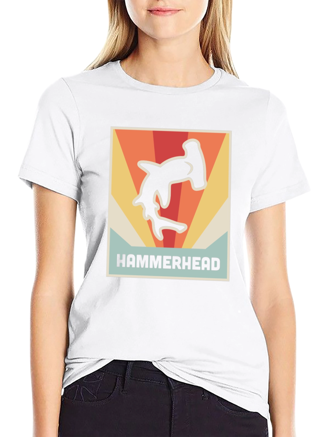 Retro Hammerhead Shark Graphic T-Shirt