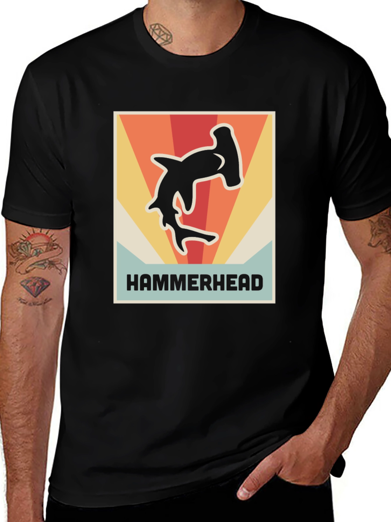 Retro Hammerhead Shark Graphic T-Shirt