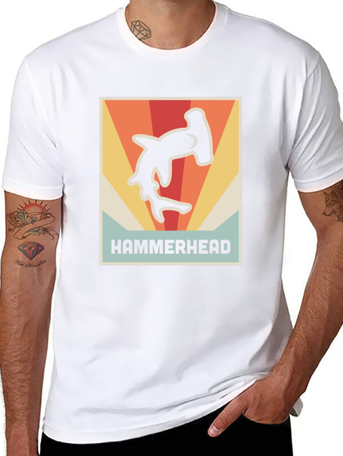 Retro Hammerhead Shark Graphic T-Shirt