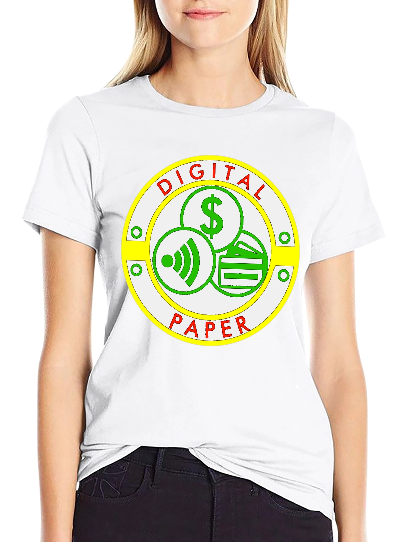 Digital Paper T-Shirt - Modern Finance Design