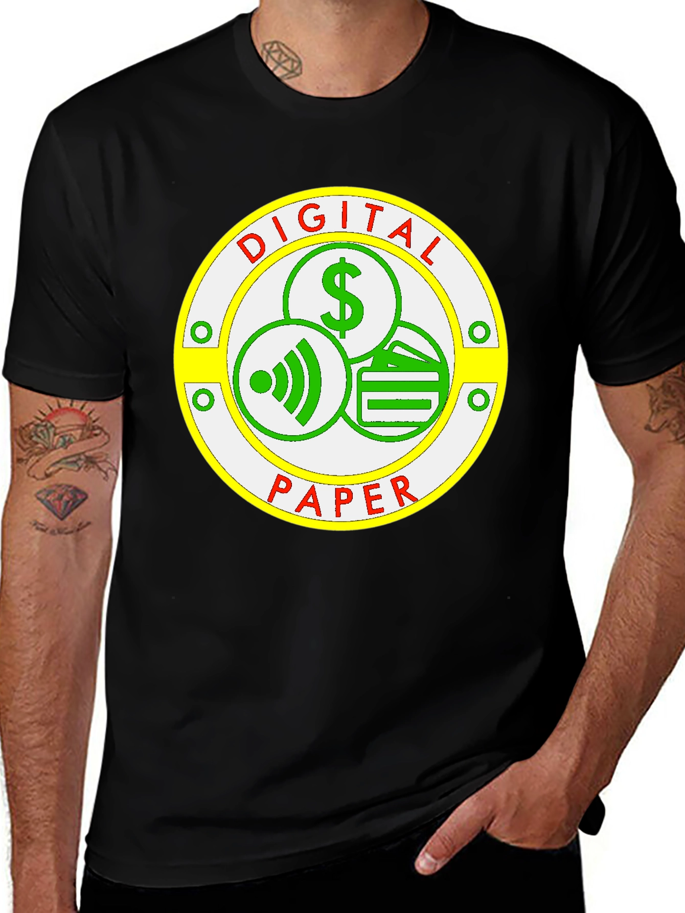 Digital Paper T-Shirt - Modern Finance Design
