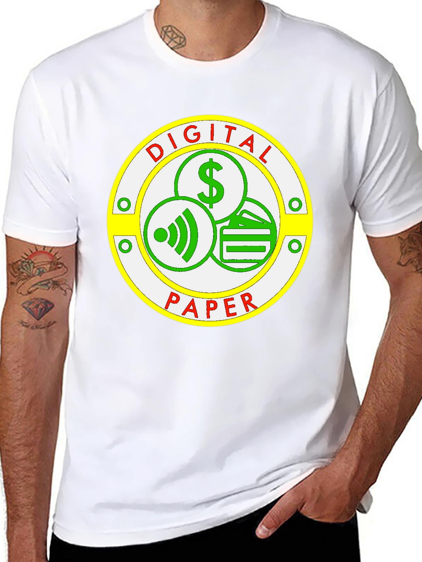 Digital Paper T-Shirt - Modern Finance Design