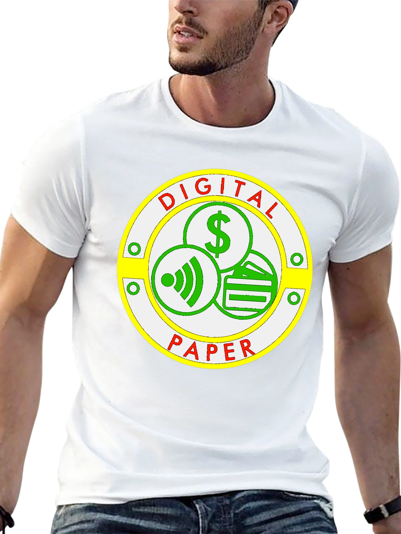 Digital Paper T-Shirt - Modern Finance Design