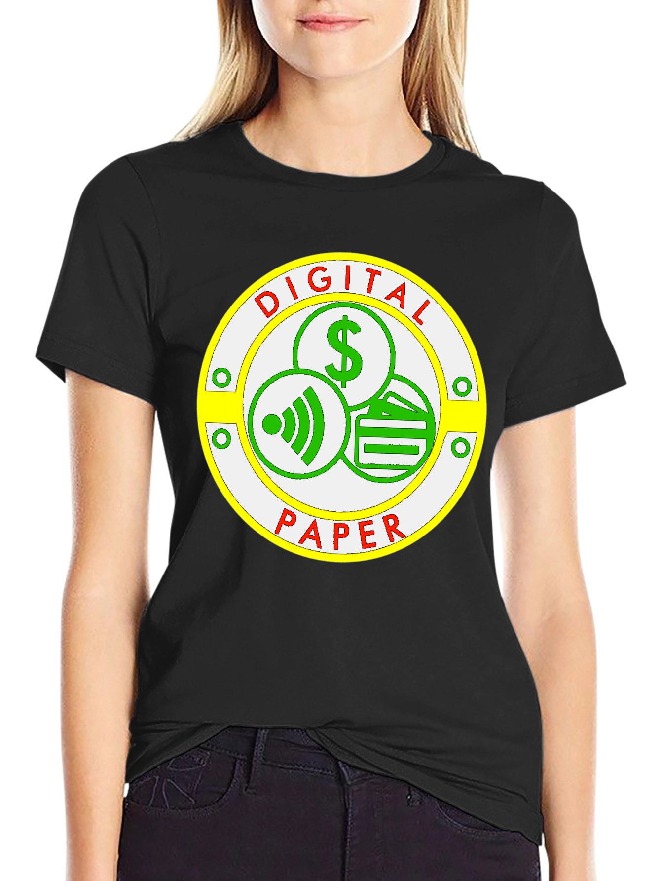 Digital Paper T-Shirt - Modern Finance Design