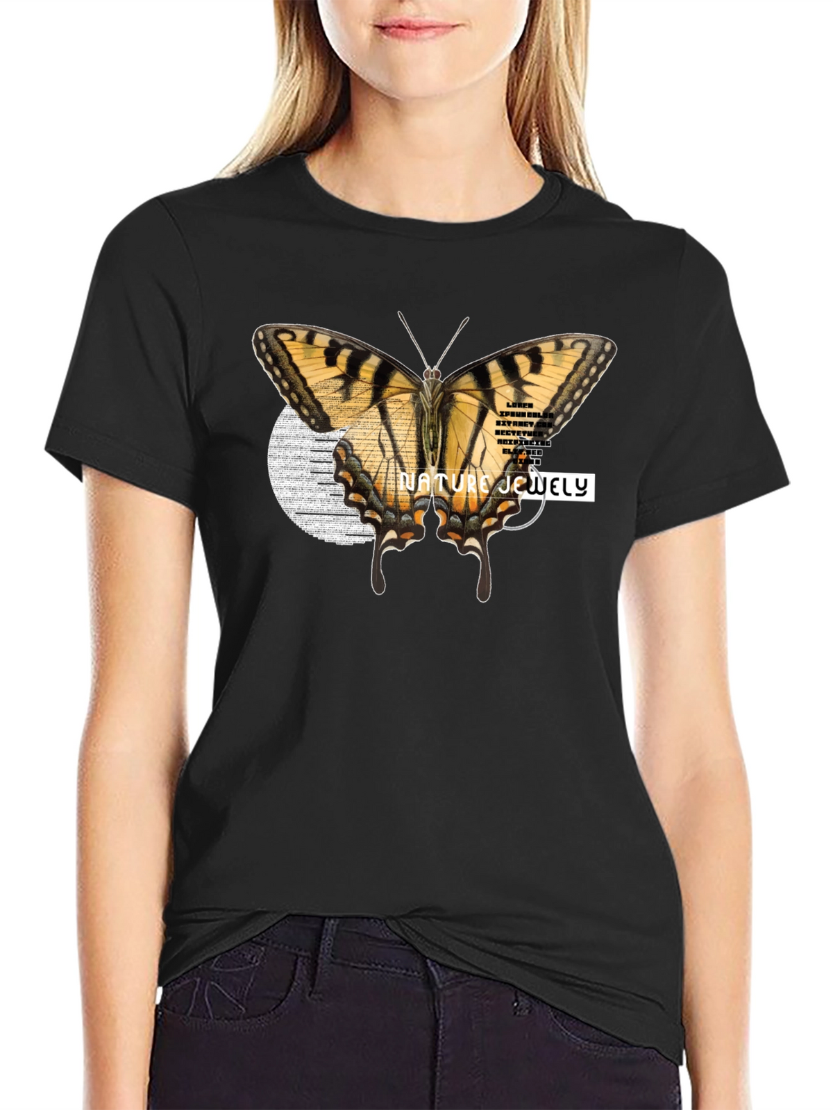 Nature Jewelry Butterfly Graphic T-Shirt