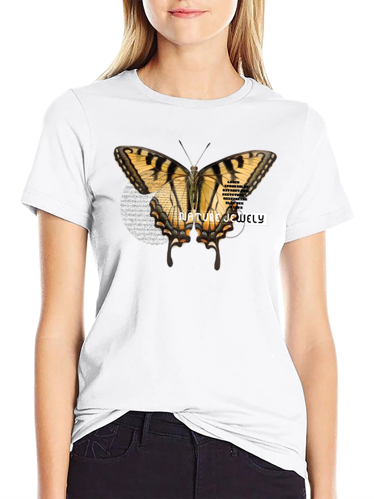 Nature Jewelry Butterfly Graphic T-Shirt