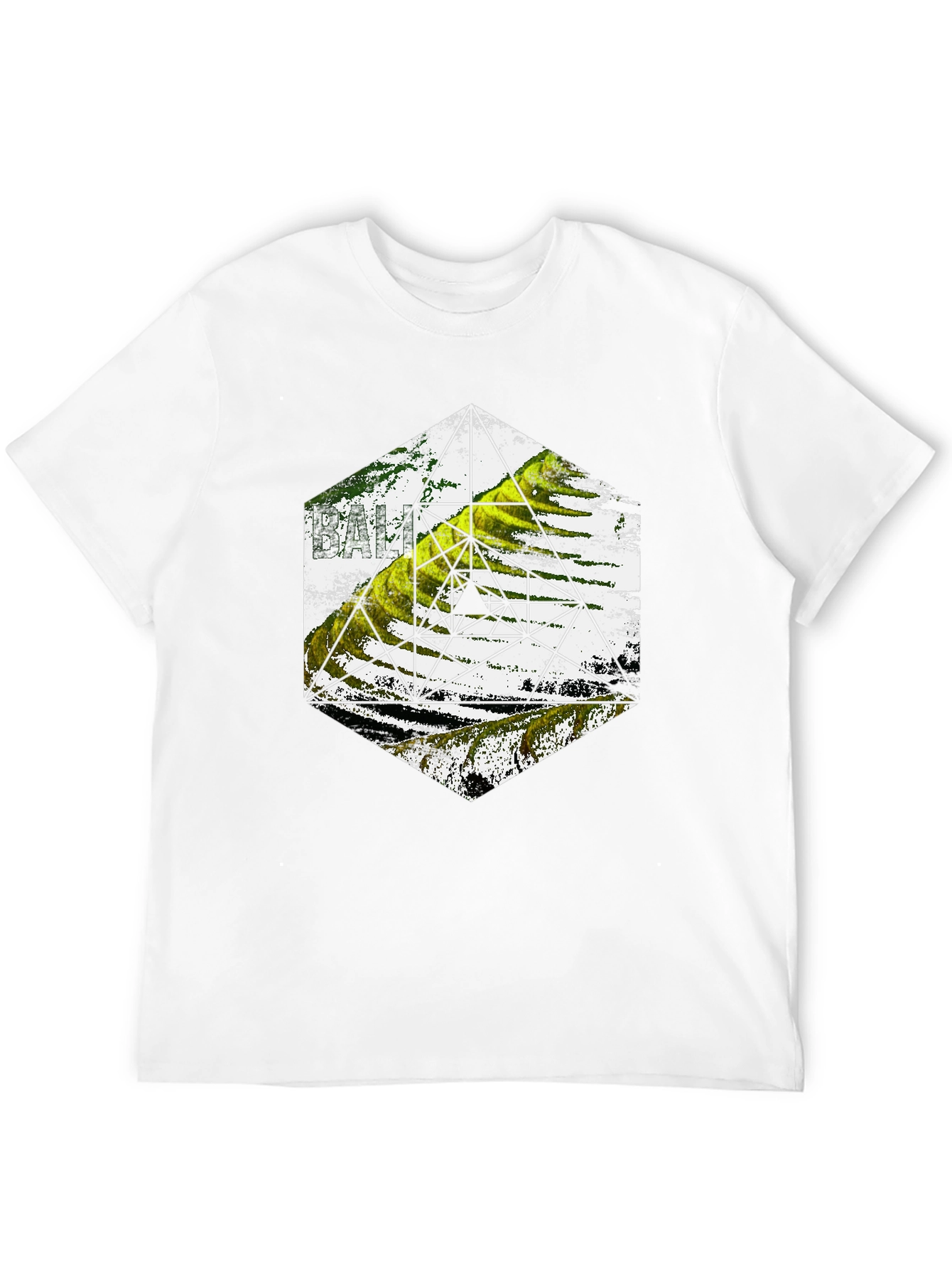 Geometric Design Tee - Black Cotton Blend