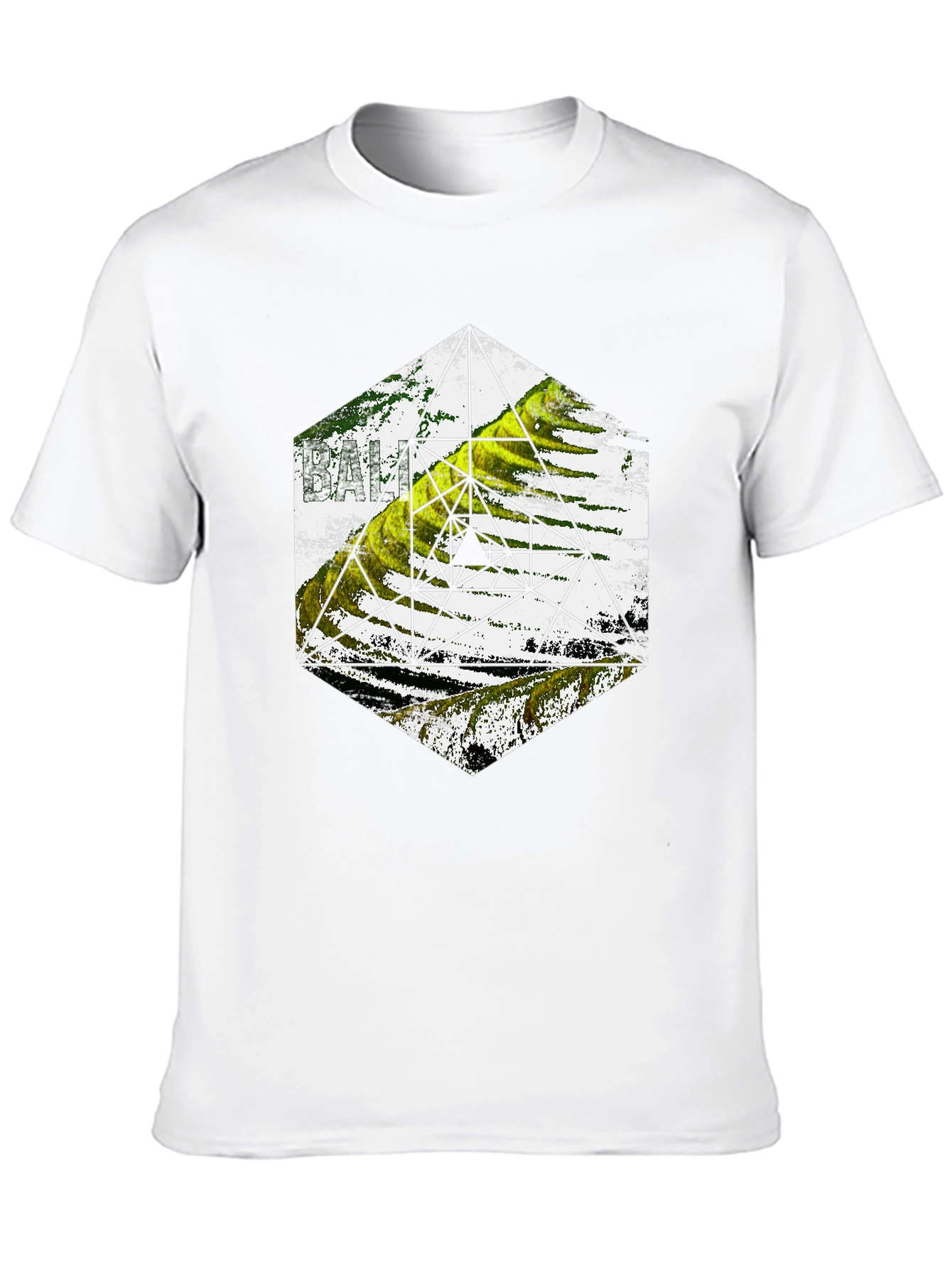 Geometric Design Tee - Black Cotton Blend