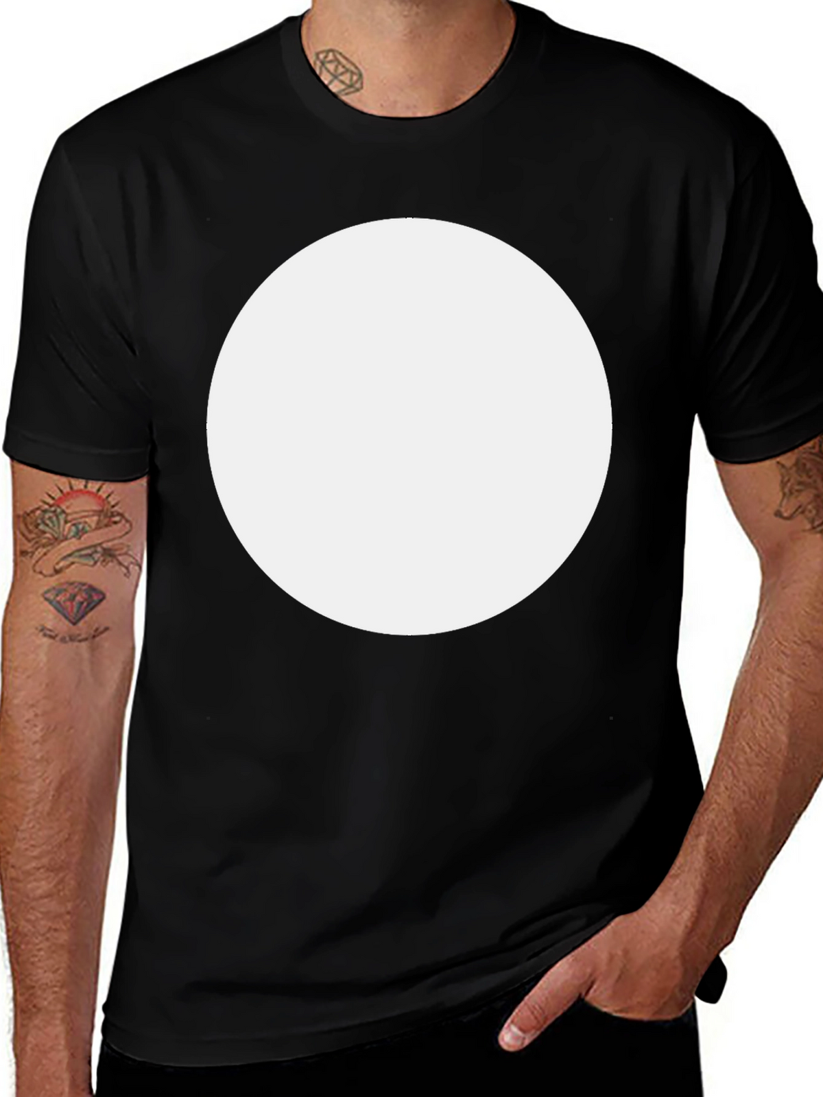 Mens Basic Black Crew Neck T-Shirt