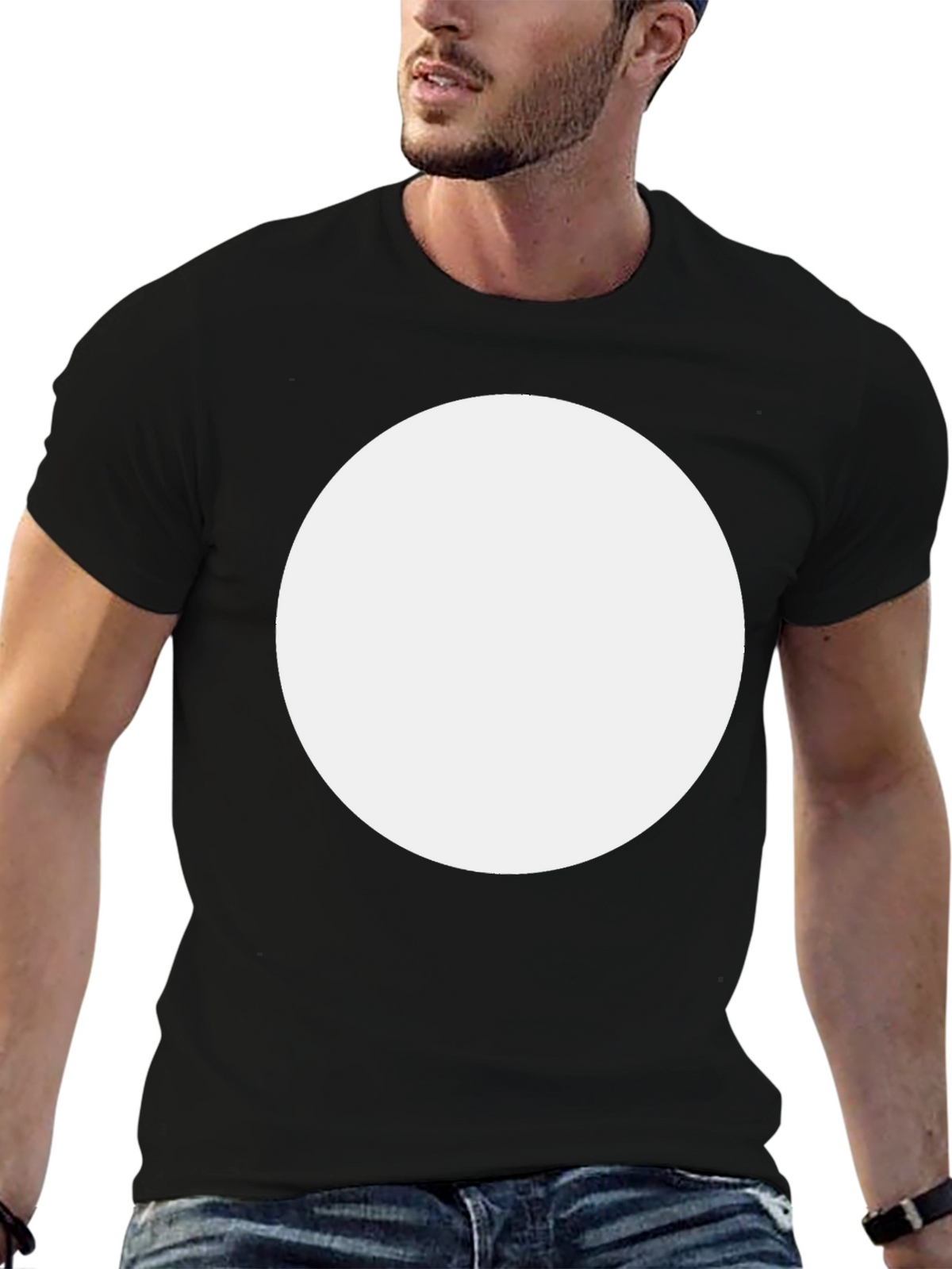 Mens Basic Black Crew Neck T-Shirt