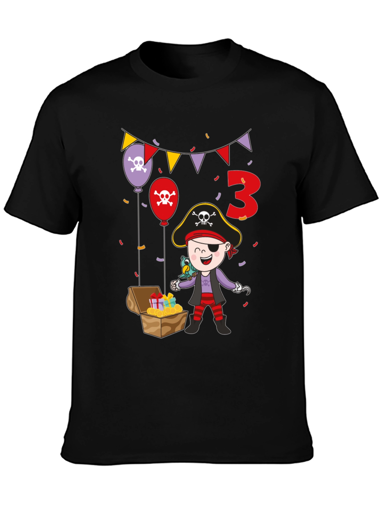 Pirate 3rd Birthday T-Shirt - Black