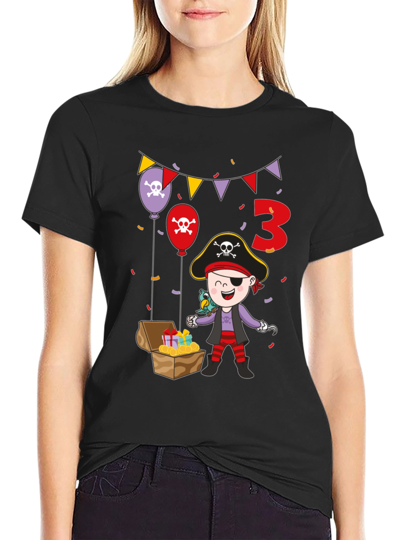 Pirate 3rd Birthday T-Shirt - Black