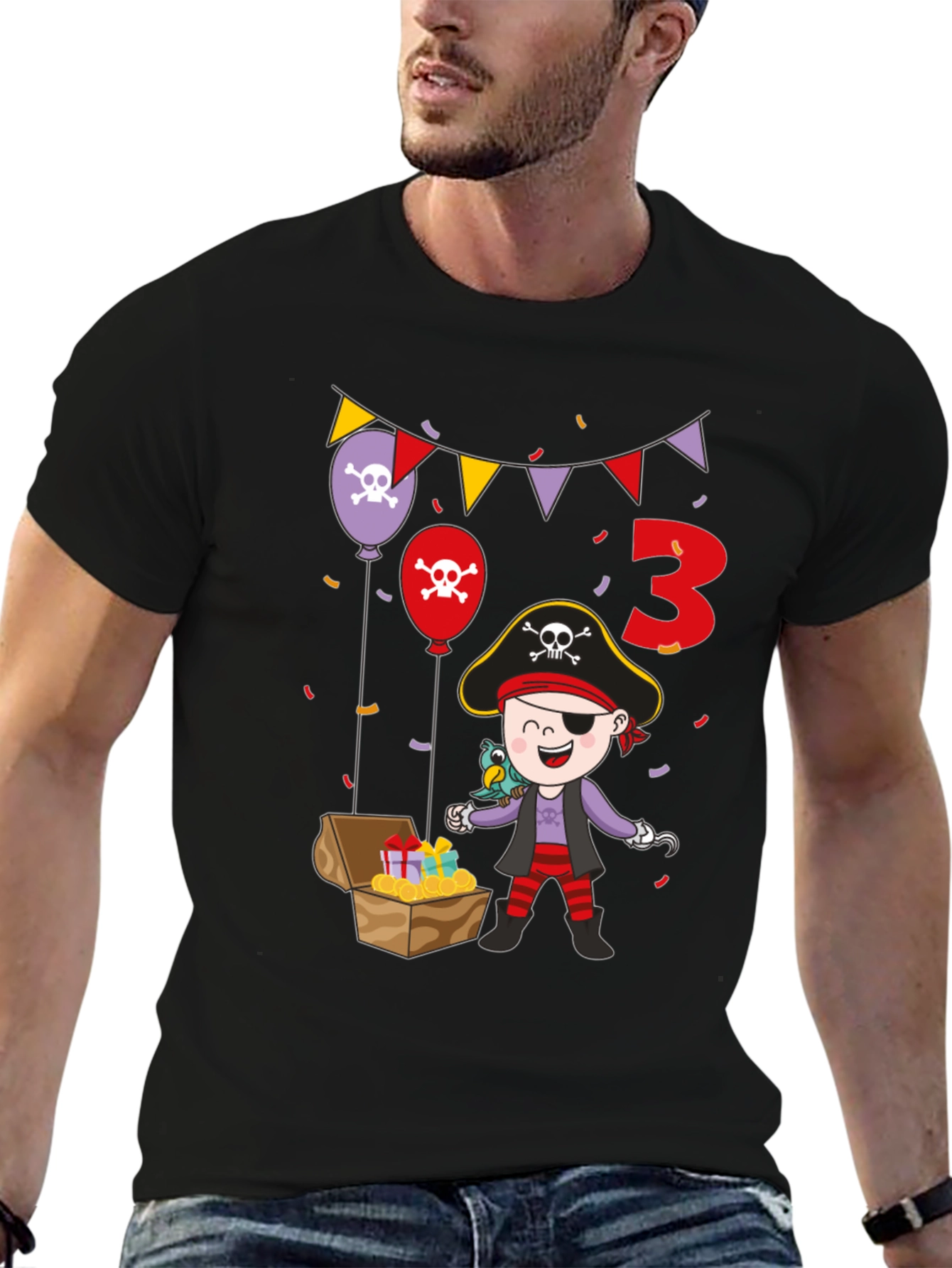 Pirate 3rd Birthday T-Shirt - Black