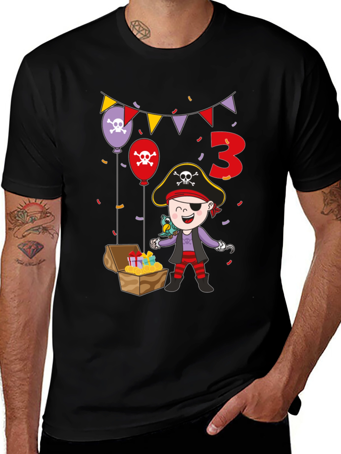 Pirate 3rd Birthday T-Shirt - Black