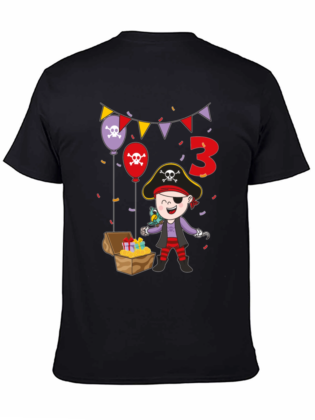 Pirate 3rd Birthday T-Shirt - Black