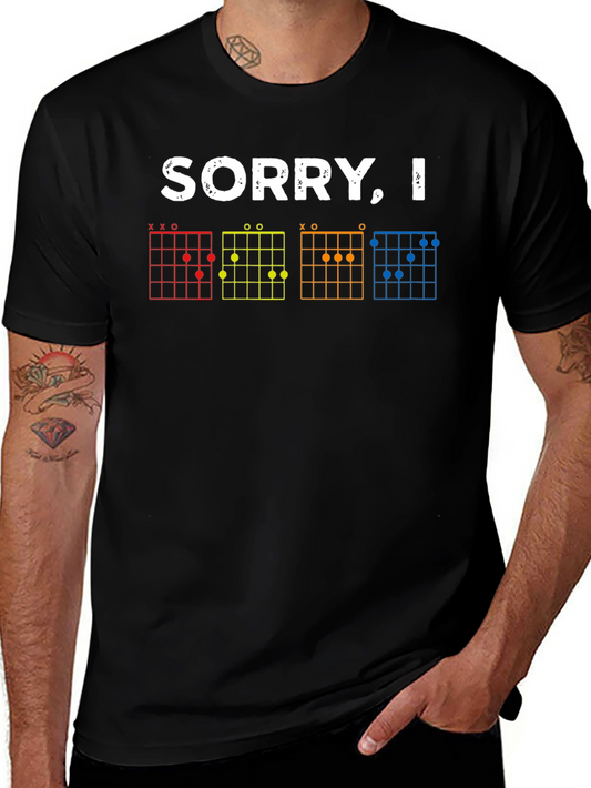 Sorry I Flat Guitar Chord T-Shirt Musician Tee