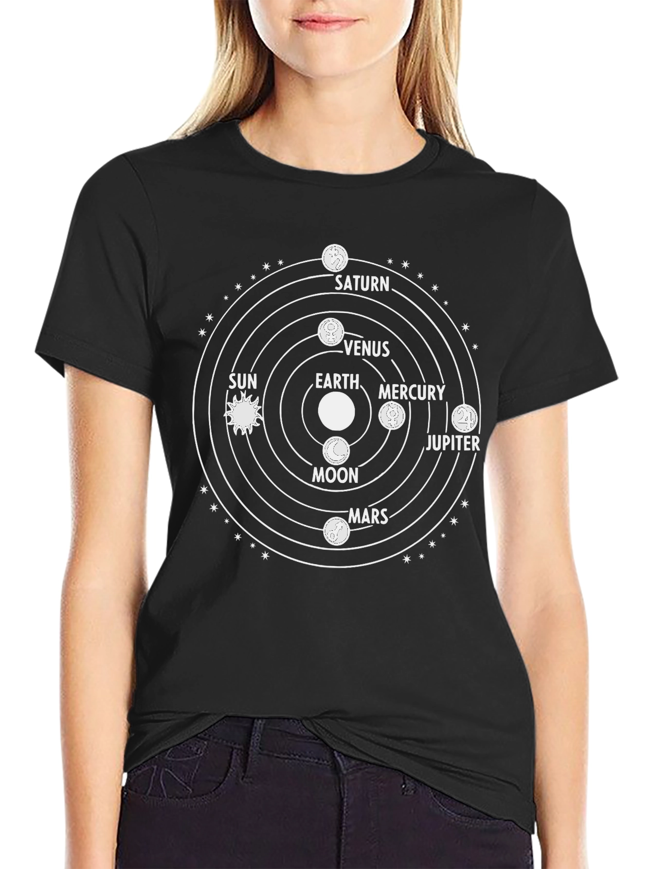 Planetary System Black T-Shirt