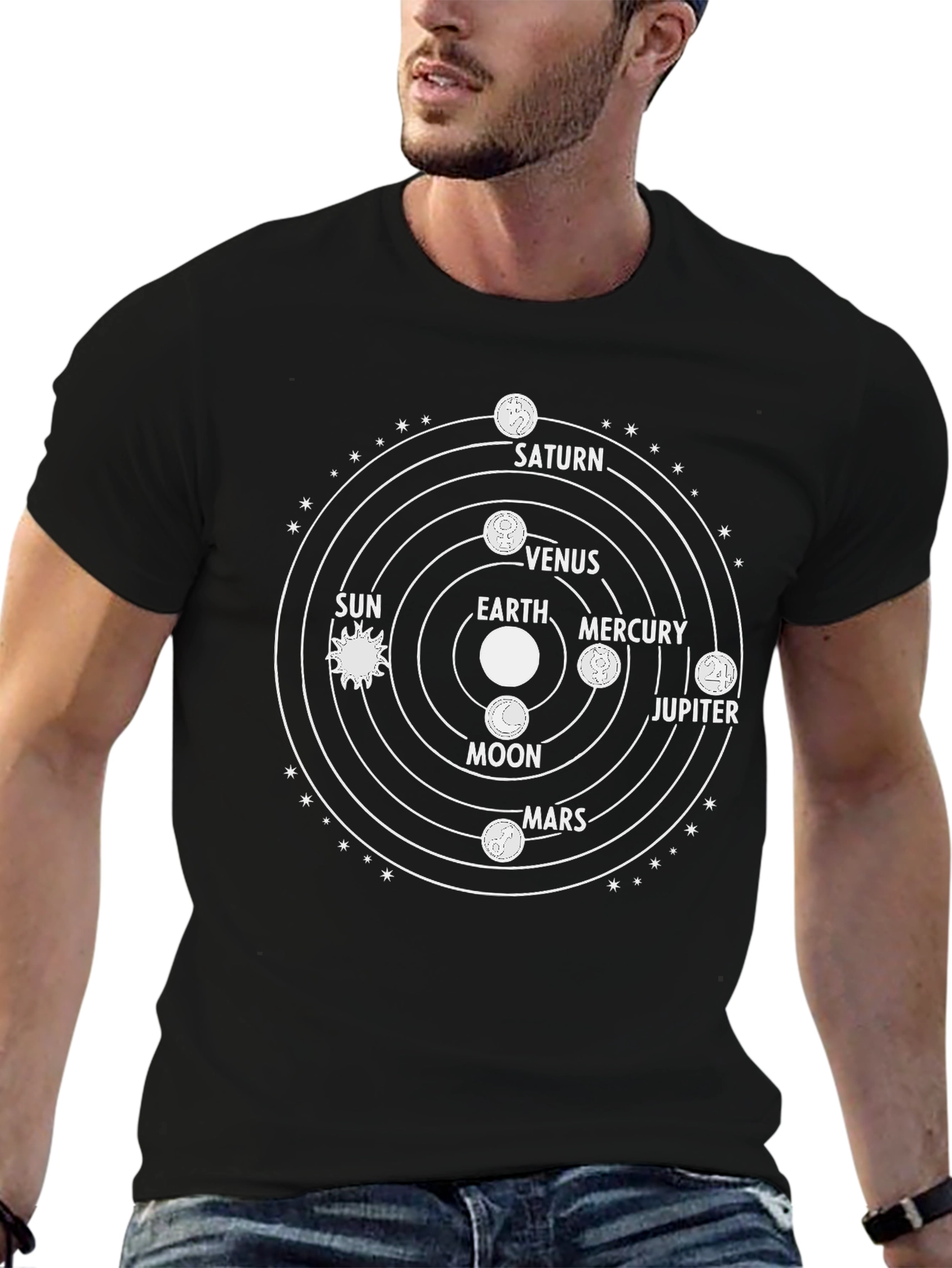 Planetary System Black T-Shirt