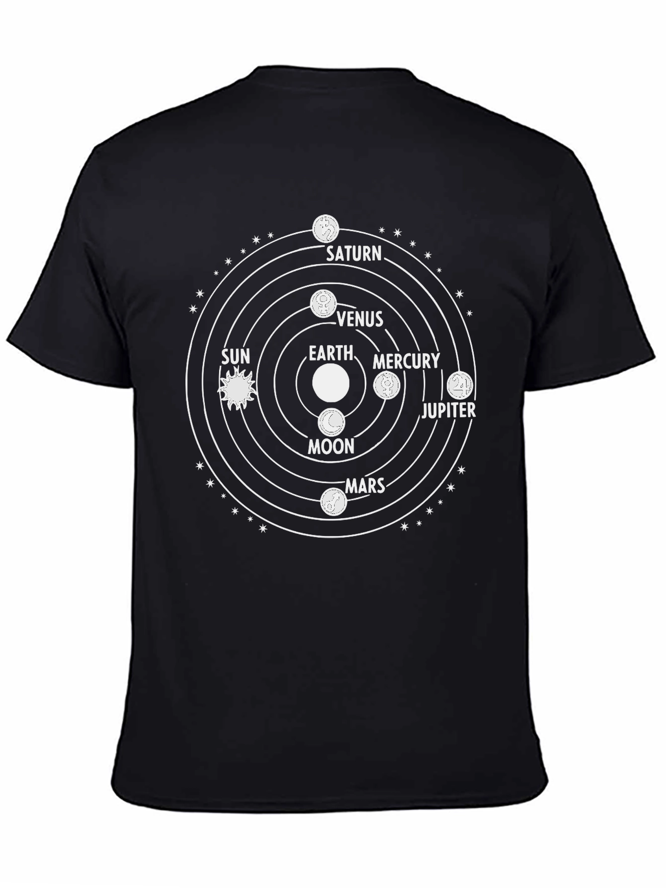 Planetary System Black T-Shirt