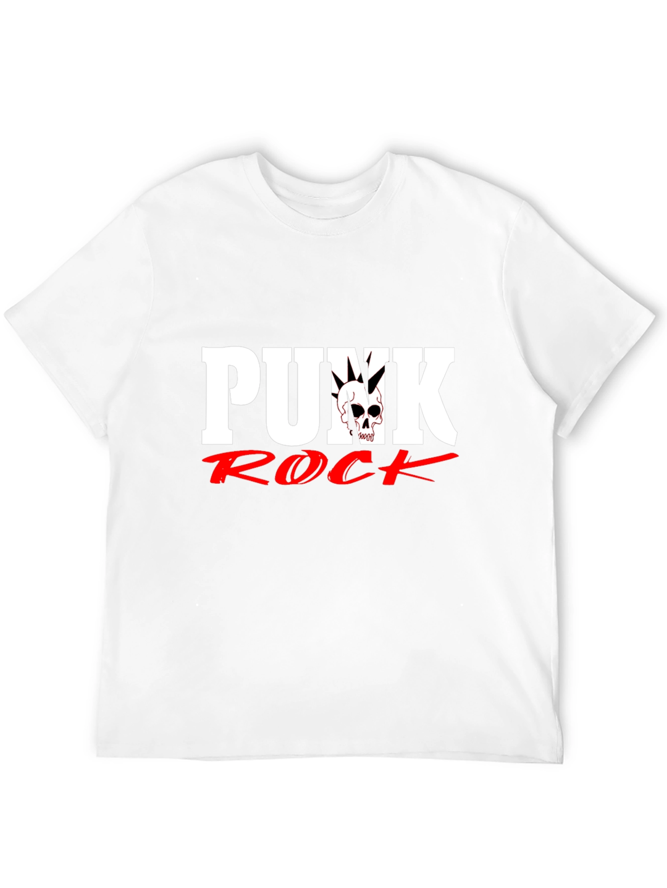 Punk Rock Skull Graphic Black T-Shirt