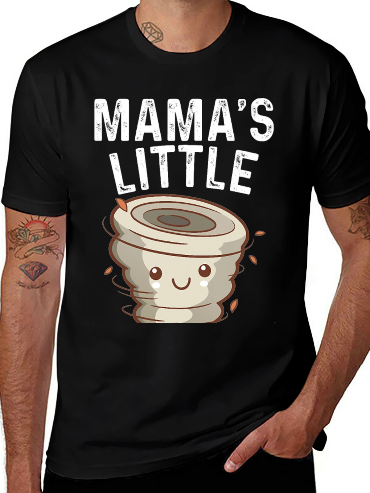 Mamas Little Tornado Black Graphic Tee