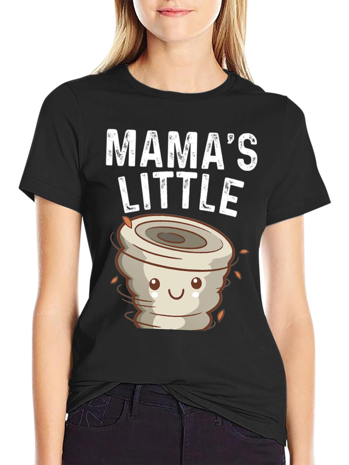 Mamas Little Tornado Black Graphic Tee