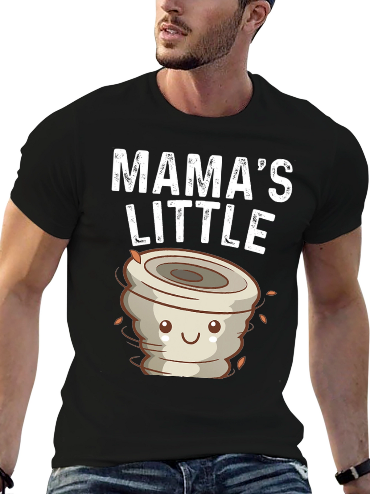 Mamas Little Tornado Black Graphic Tee