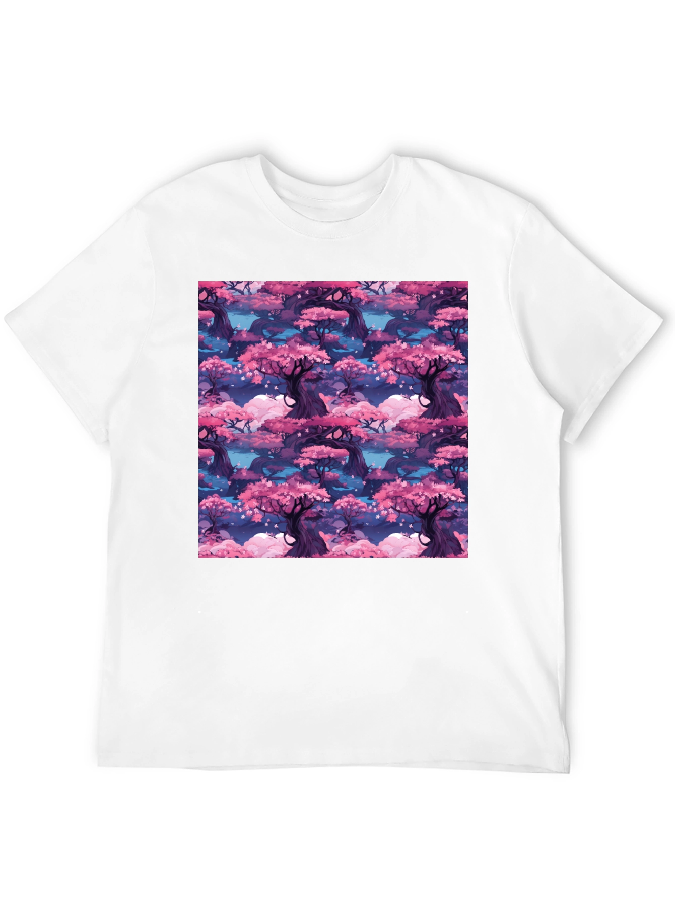 Sakura Forest Print Black T-Shirt